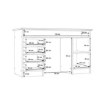 Forte Письменный стол 125x55 см с 4 ящиками и шкафчиком, закрывающимся на ключ, белый/песочный дуб, MT931-T19 - Home Club, изображение 5