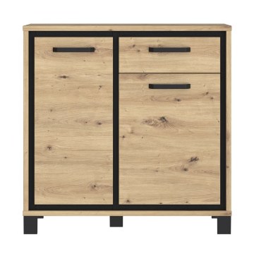 Forte Комода в стилі лофт із висувною шухлядою та 2 шафками, 90 см, Trondheim, TDHK222-C773 - Home Club