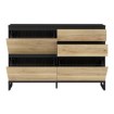 Forte Шафа для взуття 150 см із шухлядами Quayle Чорна/Дуб Mauvella, QXLK221L-M733 - Home Club, зображення 3