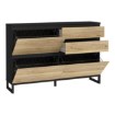Forte Шафа для взуття 150 см із шухлядами Quayle Чорна/Дуб Mauvella, QXLK221L-M733 - Home Club, зображення 5