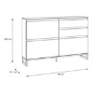 Forte Шафа для взуття 150 см із шухлядами Quayle Чорна/Дуб Mauvella, QXLK221L-M733 - Home Club, зображення 10
