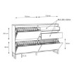 Forte Шафа для взуття 150 см із шухлядами Quayle Чорна/Дуб Mauvella, QXLK221L-M733 - Home Club, зображення 11
