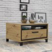 Forte Кавовий столик у стилі лофт з поличкою та шухлядою 80x60 см Trondheim Дуб Artisan/Дуб чорний, TDHT514-C773 - Home Club