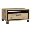 Forte Кавовий столик у стилі лофт з поличкою та шухлядою 80x60 см Trondheim Дуб Artisan/Дуб чорний, TDHT514-C773 - Home Club, зображення 4