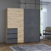 Forte Шкаф-купе 200 см с ящиками Winn 2, дуб Artisan/бетон, W2QS323E71-C752 - Home Club