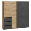 Forte Шкаф-купе 200 см с ящиками Winn 2, дуб Artisan/бетон, W2QS323E71-C752 - Home Club, изображение 4