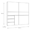 Forte Шкаф-купе 200 см с ящиками Winn 2, дуб Artisan/бетон, W2QS323E71-C752 - Home Club, изображение 6