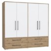 Forte Шафа 210 см із шухлядами, дуб Artisan/білий, MKSS845-C830 - Home Club, зображення 4