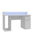 Forte Білий письмовий стіл 140x65 см з Rgb-підсвічуванням та надставкою для монітора Ayo, TZRB219B3-Z12M - Home Club, зображення 6