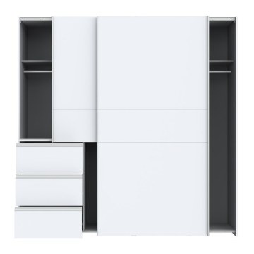 Forte Розсувна шафа 170 см із шухлядами Winn 2, білий/бетон, W2QS823E71-C594 - Home Club