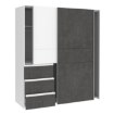 Forte Розсувна шафа 170 см із шухлядами Winn 2, білий/бетон, W2QS823E71-C594 - Home Club, зображення 4