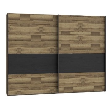 Forte Розсувна шафа 270 см Jakobina Дуб Клепковий/Дуб Чорний, RCQS12411-C795 - Home Club