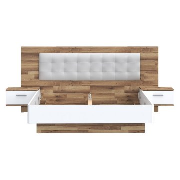 Forte Ліжко з тумбочками 180x200 см Modern Way Дуб Клепковий/Білий, MRWL2182-C811 - Home Club