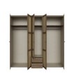 Forte Шкаф с зеркалом и ящиками, 220 см, Glenkeen, дуб «Валенсия»/натуральный ротанг, GLKS952-Q249 - Home Club, изображение 7