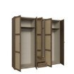 Forte Шкаф с зеркалом и ящиками, 220 см, Glenkeen, дуб «Валенсия»/натуральный ротанг, GLKS952-Q249 - Home Club, изображение 8