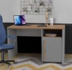 Forte Письменный стол 120x60 см с тумбой Surfinio, серый/дуб «Катания», SFNB211-M378 - Home Club