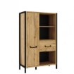 Forte Напівокритий стелаж 95 см Oriental Tree Дуб Bartex/Чорний, HUDR422R-M524 - Home Club, зображення 2