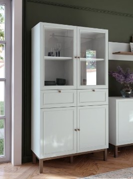 Forte Вітрина 100 см із шухлядами Penkridge Secret Grey/Дуб благородний, PKDV721-M848 - Home Club