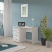 Forte Білий письмовий стіл 110x60 см з 4 шухлядами, MT935-Z12M - Home Club