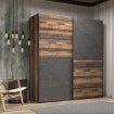 Forte Розсувна шафа 170 см Dederik Old – Wood Vintage/Бетон, W3NS822X1-C754 - Home Club