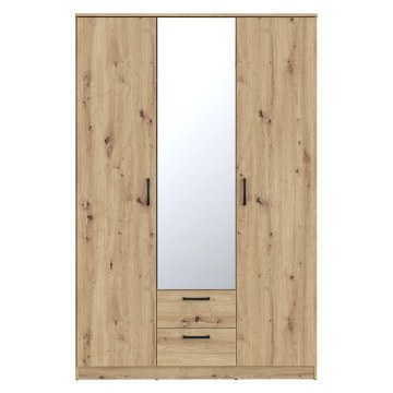Forte Шафа з дзеркалом 120 см із шухлядами Niko, дуб Artisan, NIKS82-D78 - Home Club