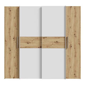 Forte Розсувна шафа 200 см Narago Дуб Artisan/Білий, KLTS62322-C830 - Home Club