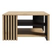 Forte Кавовий столик з ламелями 80x80 см Cardigan Чорний/Дуб Artisan, CFTT5150-M624 - Home Club, зображення 2