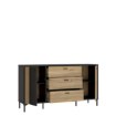 Forte Комода з ламелями 160 см Joakimis Дуб Mauvella/Чорний, JMXK231-M637 - Home Club, зображення 3