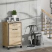 Forte Шафа для взуття в стилі лофт, 55 см, з висувною шухлядою Trondheim, дуб Artisan/чорний дуб, TDHD211-C773 - Home Club