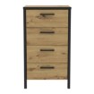 Forte Комод із 4 шухлядами, 50 см, Kirikus, дуб Artisan/чорний, KUSK214-C934 - Home Club, зображення 2