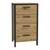 Forte Комод із 4 шухлядами, 50 см, Kirikus, дуб Artisan/чорний, KUSK214-C934 - Home Club, зображення 4