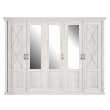 Forte Шафа з дзеркалом 270 см Kashmir, біла сосна, KSMS85-D43 - Home Club