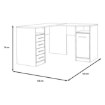 Forte Білий кутовий стіл розміром 125x125 см з 4 шухлядами та шафкою, OFDB125-120 - Home Club, зображення 7