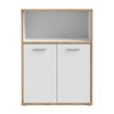 Forte Низька шафа з дверцятами, 85 см, Keflavik, білий/дуб Artisan, KFLR321-C881 - Home Club