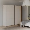 Forte Шкаф с раздвижными дверцами 220 см Waikato, песочный, WKTS92316-M902 - Home Club