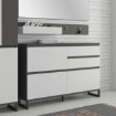 Forte Шафа для взуття 150 см із шухлядами Quayle, колір «Графіт/Secret Grey», QXLK221L-M732 - Home Club