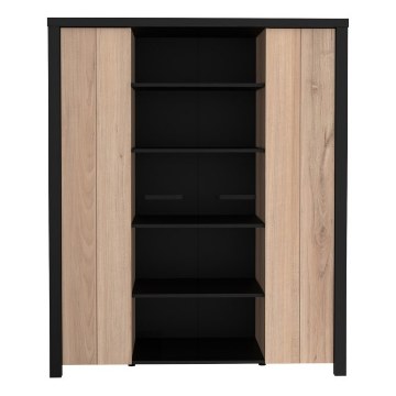 Forte Вітрина 130 см Black Hill Слива Comano/Чорний, BLHV5311-C876 - Home Club