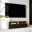 Forte Тумба під телевізор 100 см Helppo Дуб Artisan/Чорний, FINBNT12-M709 - Home Club
