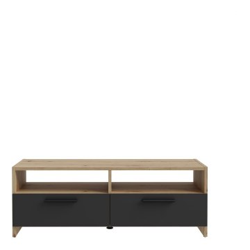 Forte Тумба під телевізор 100 см Helppo Дуб Artisan/Чорний, FINBNT12-M709 - Home Club