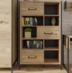 Forte Стіла «лофт» 95 см Oriental Tree Дуб Bartex/Чорний, HUDR424-M524 - Home Club