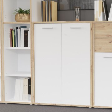 Forte Шафа 90 см Keflavik, білий/дуб Artisan, KFLK321-C881 - Home Club