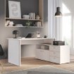 Forte Білий письмовий стіл із комодом 140x70 см, T2KB231L-C734 - Home Club