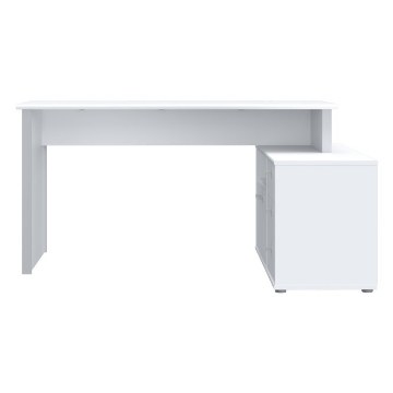 Forte Білий письмовий стіл із комодом 140x70 см, T2KB231L-C734 - Home Club