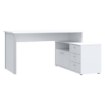 Forte Білий письмовий стіл із комодом 140x70 см, T2KB231L-C734 - Home Club, зображення 4