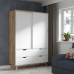 Forte Шафа 140 см із шухлядами Vankka, дубове покриття/білий, VNKS821-C338 - Home Club