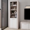Forte Вузька напіво відкрита шафа Baccio, пісочний дуб/білий, BCCR711-M958 - Home Club