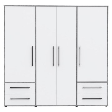 Forte Шафа 210 см з висувними ящиками, колір «Бетон/Білий», MKSS841-C264 - Home Club