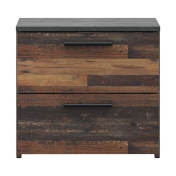 Forte Приліжкова тумба 45 см із шухлядами Old – Wood Vintage/Бетон, ATTK011-C546 - Home Club