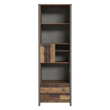 Forte Асиметрична шафа з висувними ящиками Clif Old – Wood Vintage/Бетон, CLFR712-C546 - Home Club