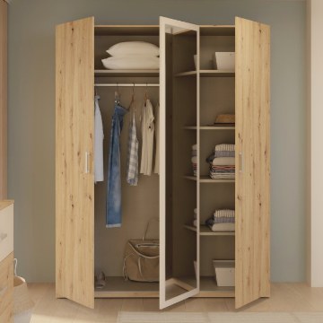 Forte Шафа з дзеркалом 170 см Tanaia Дуб Artisan/Пісочний, IRDS931-Q225 - Home Club